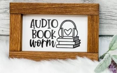 gift for audiobook lovers Audio Book Farmhouse Sign